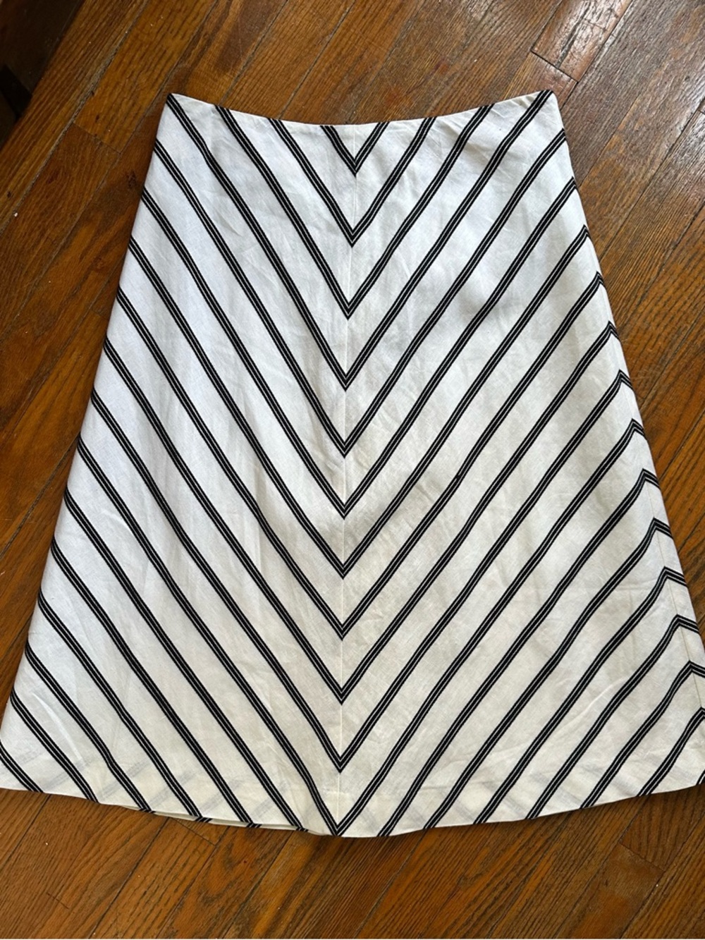 Talbots Black and White Chevron A-Line Skirt